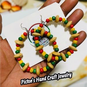 Colorful Beaded Hoop Earrings